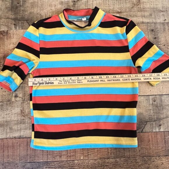 Walter Baker Amberlynn Mod Stripe Mock Neck Knit Top Small Retro - Picture 7 of 10